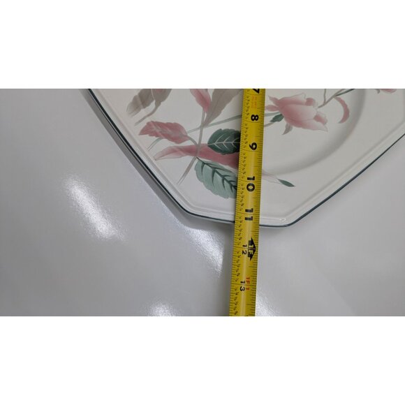 Mikasa Silk Flowers Dinner Plate 10" Continental USA Pink Floral Octagon - Picture 7 of 10